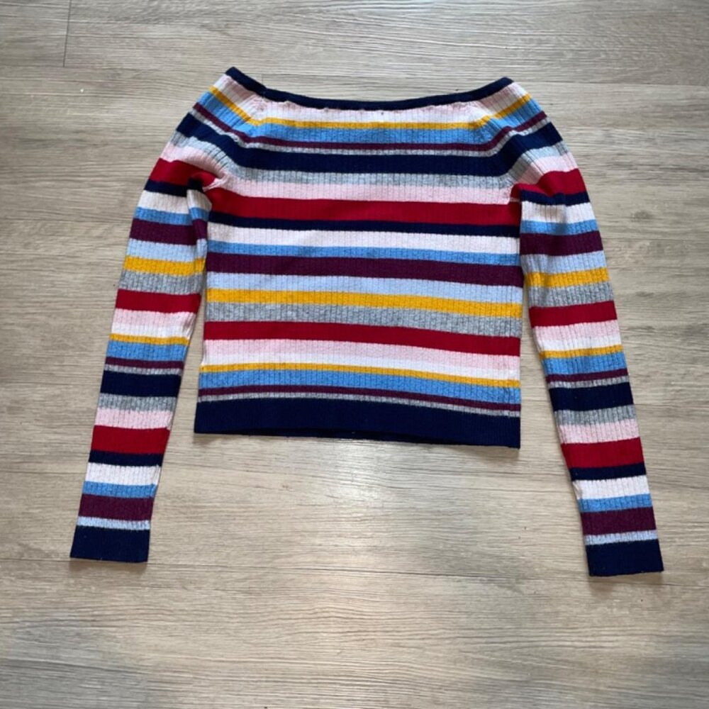 STRIPED LONGSLEVE CROPT TOP